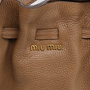 Miu Miu Shoulder Bag Leather Brown Gold Auth yk21076SAM-14