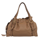 Miu Miu Shoulder Bag Leather Brown Gold Auth yk21076SAM-2