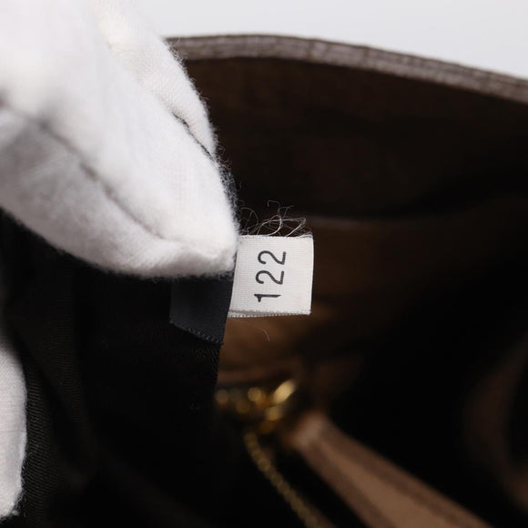 Miu Miu Shoulder Bag Leather Brown Gold Auth yk21076SAM