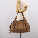Miu Miu Shoulder Bag Leather Brown Gold Auth yk21076SAM-22