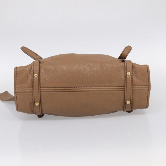 Miu Miu Shoulder Bag Leather Brown Gold Auth yk21076SAM