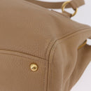 Miu Miu Madras Hand Bag Leather Beige Gold Auth yk21078-13