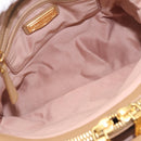 Miu Miu Madras Hand Bag Leather Beige Gold Auth yk21078-18