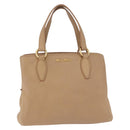 Miu Miu Madras Hand Bag Leather Beige Gold Auth yk21078-2