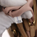 Miu Miu Madras Hand Bag Leather Beige Gold Auth yk21078-28