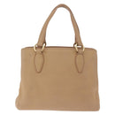 Miu Miu Madras Hand Bag Leather Beige Gold Auth yk21078-3