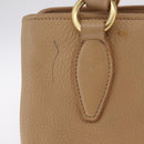 Miu Miu Madras Hand Bag Leather Beige Gold Auth yk21078-4