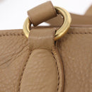 Miu Miu Madras Hand Bag Leather Beige Gold Auth yk21078-9