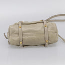 Miu Miu Hand Bag Leather 2way Beige Gold Auth yk21079SAM-11