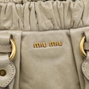 Miu Miu Hand Bag Leather 2way Beige Gold Auth yk21079SAM-17