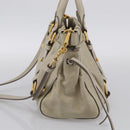 Miu Miu Hand Bag Leather 2way Beige Gold Auth yk21079SAM-5
