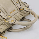 Miu Miu Hand Bag Leather 2way Beige Gold Auth yk21079SAM-7