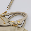 Miu Miu Hand Bag Leather 2way Beige Gold Auth yk21079SAM-8