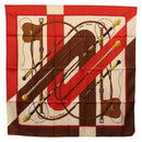 HERMES Carre 90 Scarf "Clic Clac" Silk Red Auth yk21080M-1