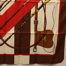 HERMES Carre 90 Scarf "Clic Clac" Silk Red Auth yk21080M-10