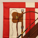 HERMES Carre 90 Scarf "Clic Clac" Silk Red Auth yk21080M-2