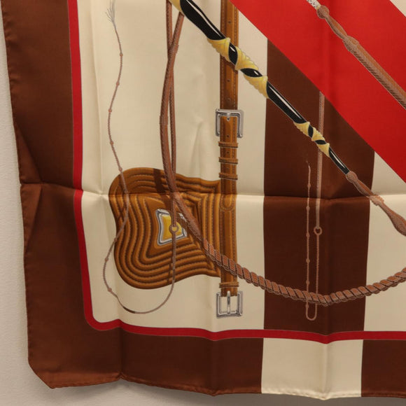 HERMES Carre 90 Scarf "Clic Clac" Silk Red Auth yk21080M