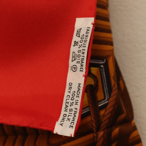 HERMES Carre 90 Scarf "Clic Clac" Silk Red Auth yk21080M