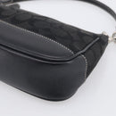Coach Signature Accessory Pouch Canvas Black Silver Auth yk21082A-10