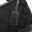 Coach Signature Accessory Pouch Canvas Black Silver Auth yk21082A-15