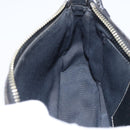 Coach Signature Accessory Pouch Canvas Black Silver Auth yk21082A-21