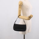 Coach Signature Accessory Pouch Canvas Black Silver Auth yk21082A-23