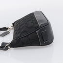 Coach Signature Accessory Pouch Canvas Black Silver Auth yk21082A-4