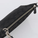 Coach Signature Accessory Pouch Canvas Black Silver Auth yk21082A-6