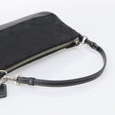 Coach Signature Accessory Pouch Canvas Black Silver Auth yk21082A-7
