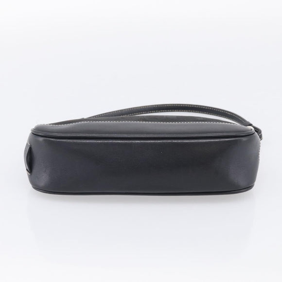 Coach Signature Accessory Pouch Canvas Black Silver Auth yk21082A