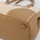 PRADA Galleria Hand Bag Canvas Leather 2way Beige Silver Auth yk21083SAV-12