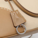 PRADA Galleria Hand Bag Canvas Leather 2way Beige Silver Auth yk21083SAV-17