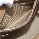 PRADA Galleria Hand Bag Canvas Leather 2way Beige Silver Auth yk21083SAV-24
