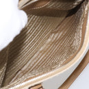 PRADA Galleria Hand Bag Canvas Leather 2way Beige Silver Auth yk21083SAV-27