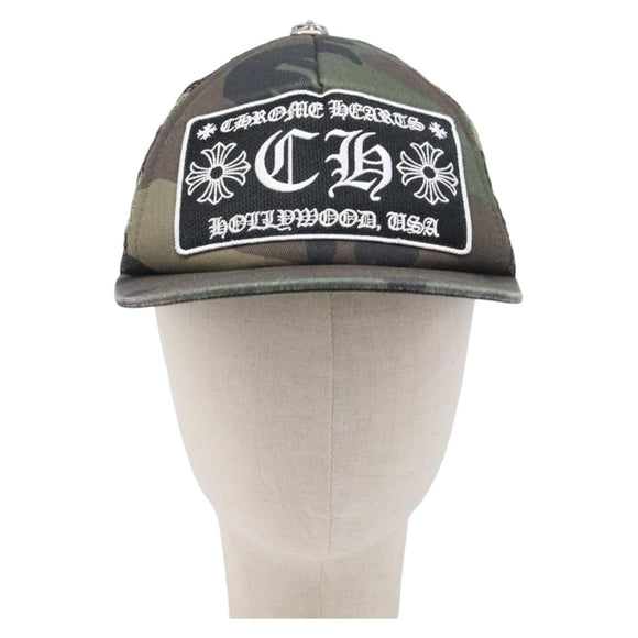 Chrome Hearts camouflage Cap polyester Khaki Silver Auth yk21084M
