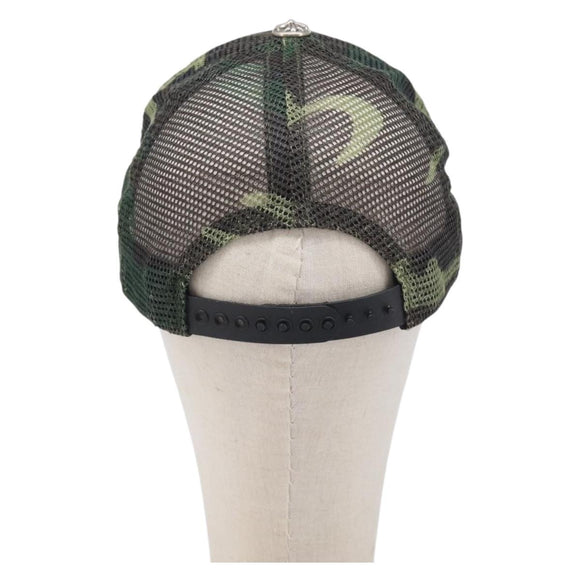 Chrome Hearts camouflage Cap polyester Khaki Silver Auth yk21084M
