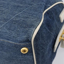 PRADA Hand Bag Denim Blue Gold Auth yk21085V-12