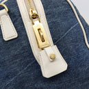 PRADA Hand Bag Denim Blue Gold Auth yk21085V-17