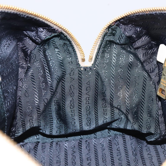 PRADA Hand Bag Denim Blue Gold Auth yk21085V