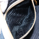 PRADA Hand Bag Denim Blue Gold Auth yk21085V-24