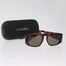 CHANEL Sunglasses Plastic Brown Gold CC Auth yk21087M-14