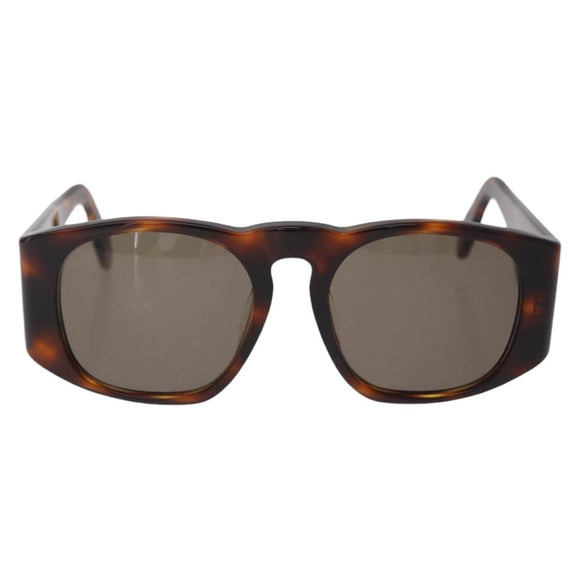 CHANEL Sunglasses Plastic Brown Gold CC Auth yk21087M
