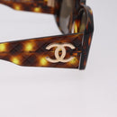 CHANEL Sunglasses Plastic Brown Gold CC Auth yk21087M-7
