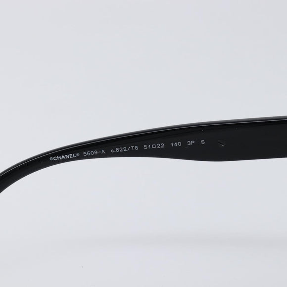 CHANEL Sunglasses Plastic Black Gold CC Auth yk21088M
