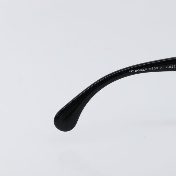 CHANEL Sunglasses Plastic Black Gold CC Auth yk21088M