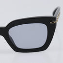 CHANEL Sunglasses Plastic Black Gold CC Auth yk21088M-7