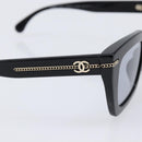 CHANEL Sunglasses Plastic Black Gold CC Auth yk21088M-8