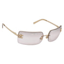 CHANEL Sunglasses Metal Gold Tone CC Auth yk21089M-1