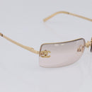 CHANEL Sunglasses Metal Gold Tone CC Auth yk21089M-6