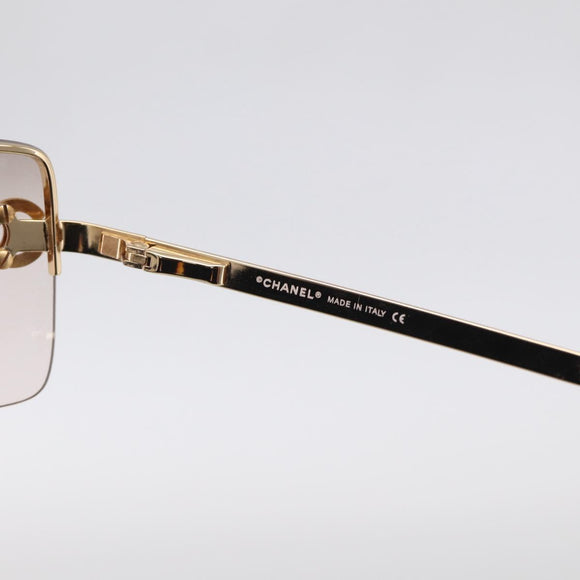 CHANEL Sunglasses Metal Gold Tone CC Auth yk21089M